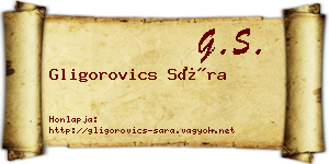 Gligorovics Sára névjegykártya